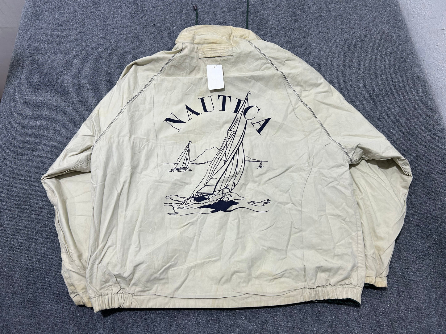 Nautica Reversible Outdoor Jacket - Green/Navy/Tan Size Large