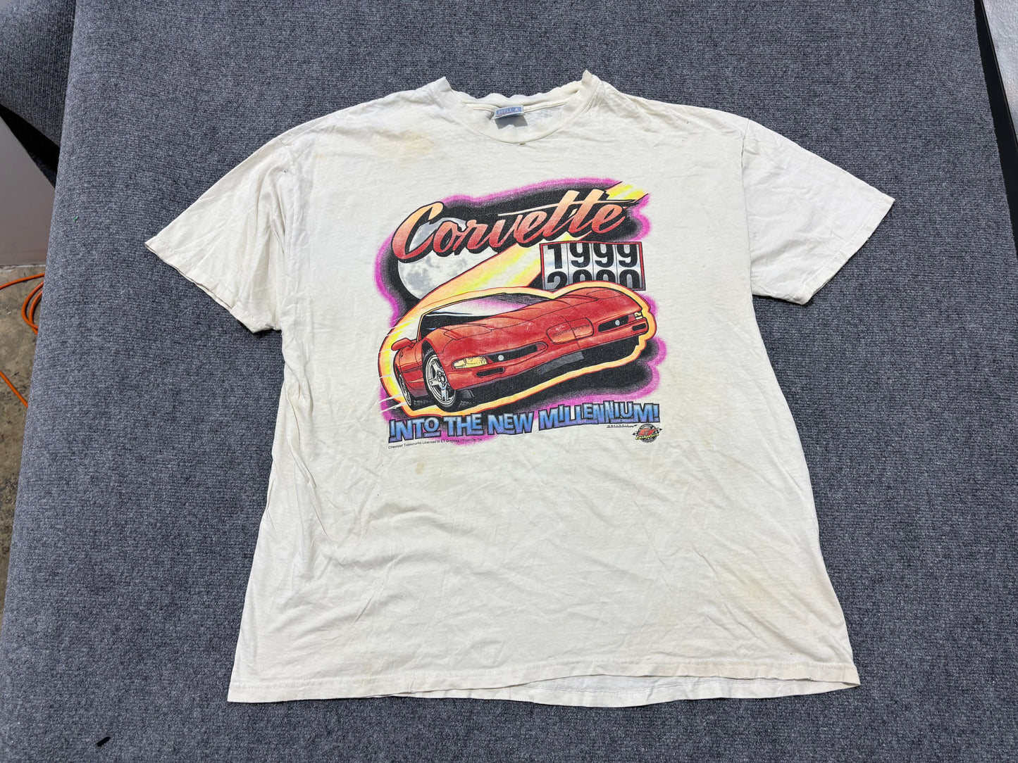 Corvette Into A New Millennium Tee - White Size XXL