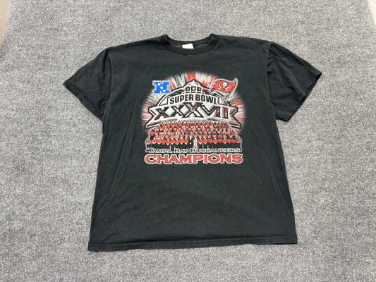 Tampa Bay Buccaneers Super Bowl Roster Tee - Black Size Large