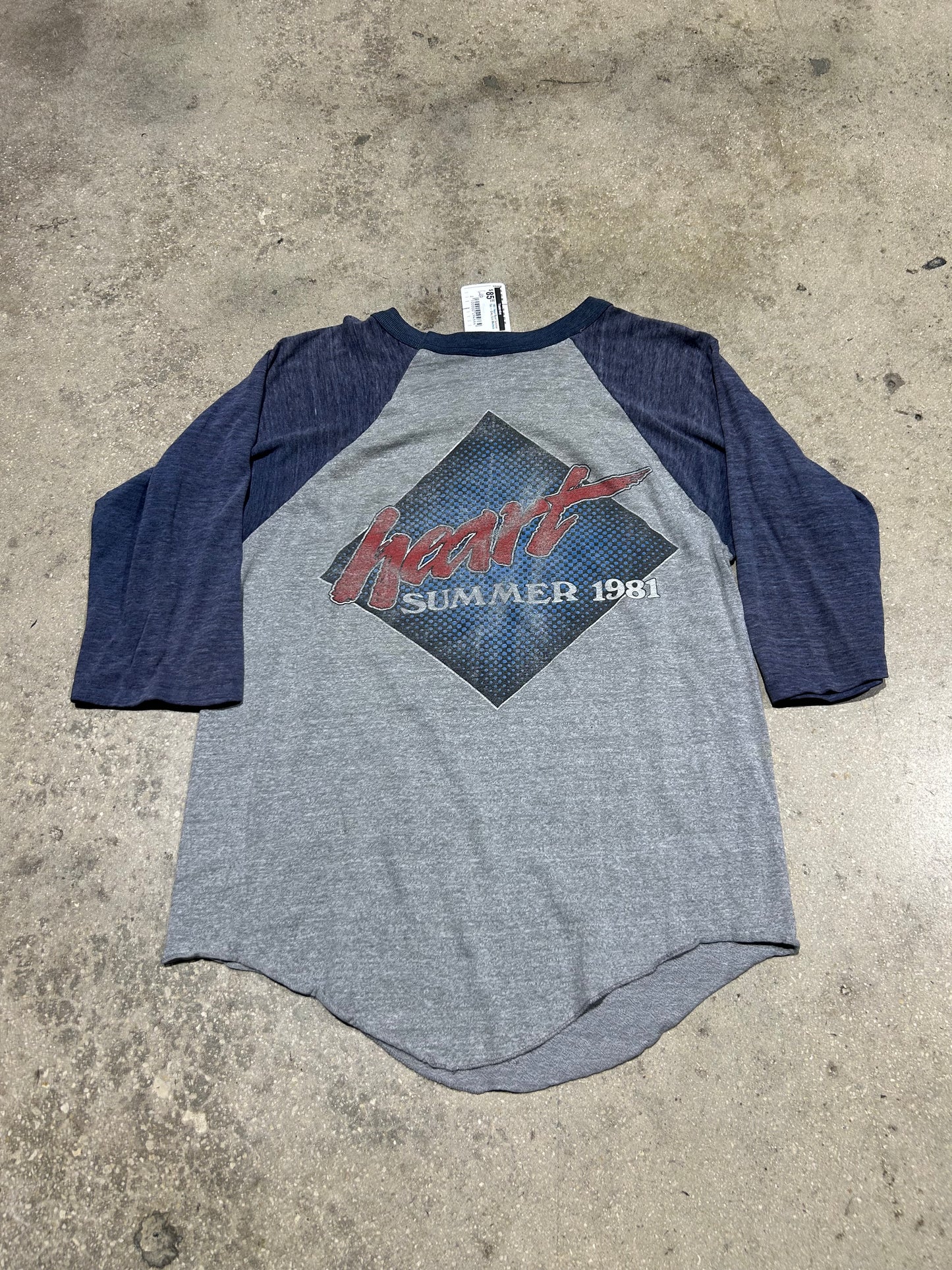 1981 Heart Band Summer Tee - Grey Size Medium