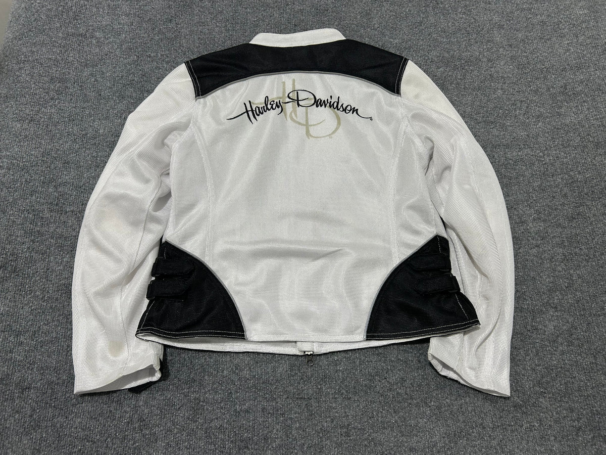 Harley Davidson Lightweight Mesh Racing Jacket - White Size Medium