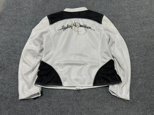 Harley Davidson Lightweight Mesh Racing Jacket - White Size Medium