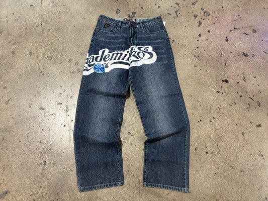 Akademiks Wide Leg Jeans - Dark Wash Size 36