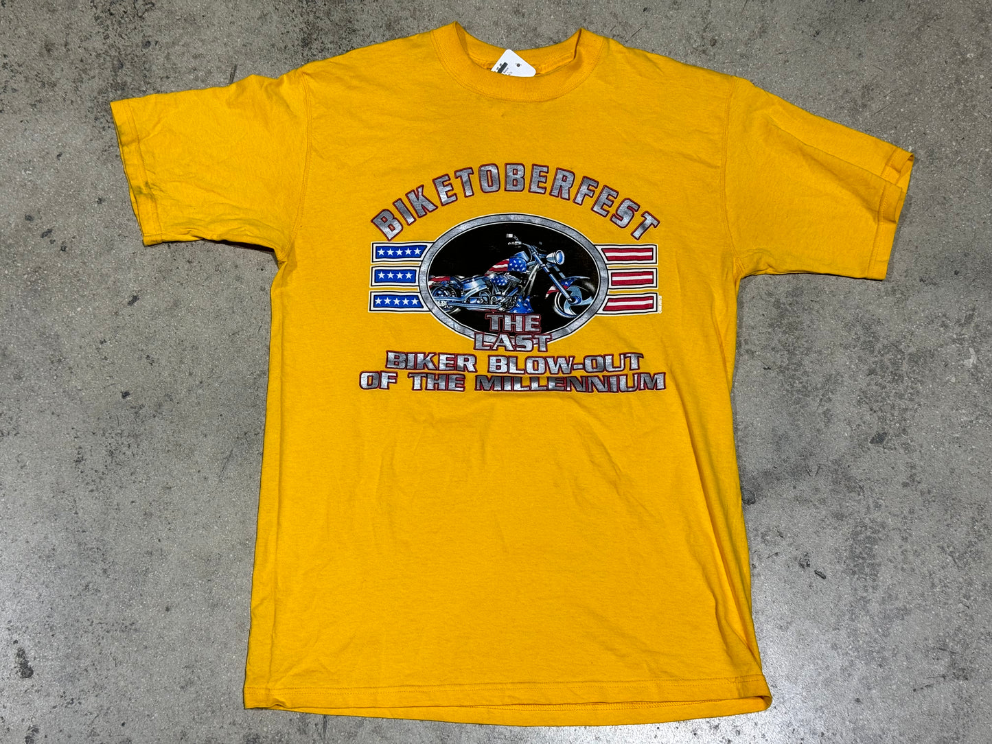 1999 Biketoberfest Before The Millennium Tee - Yellow Size XL