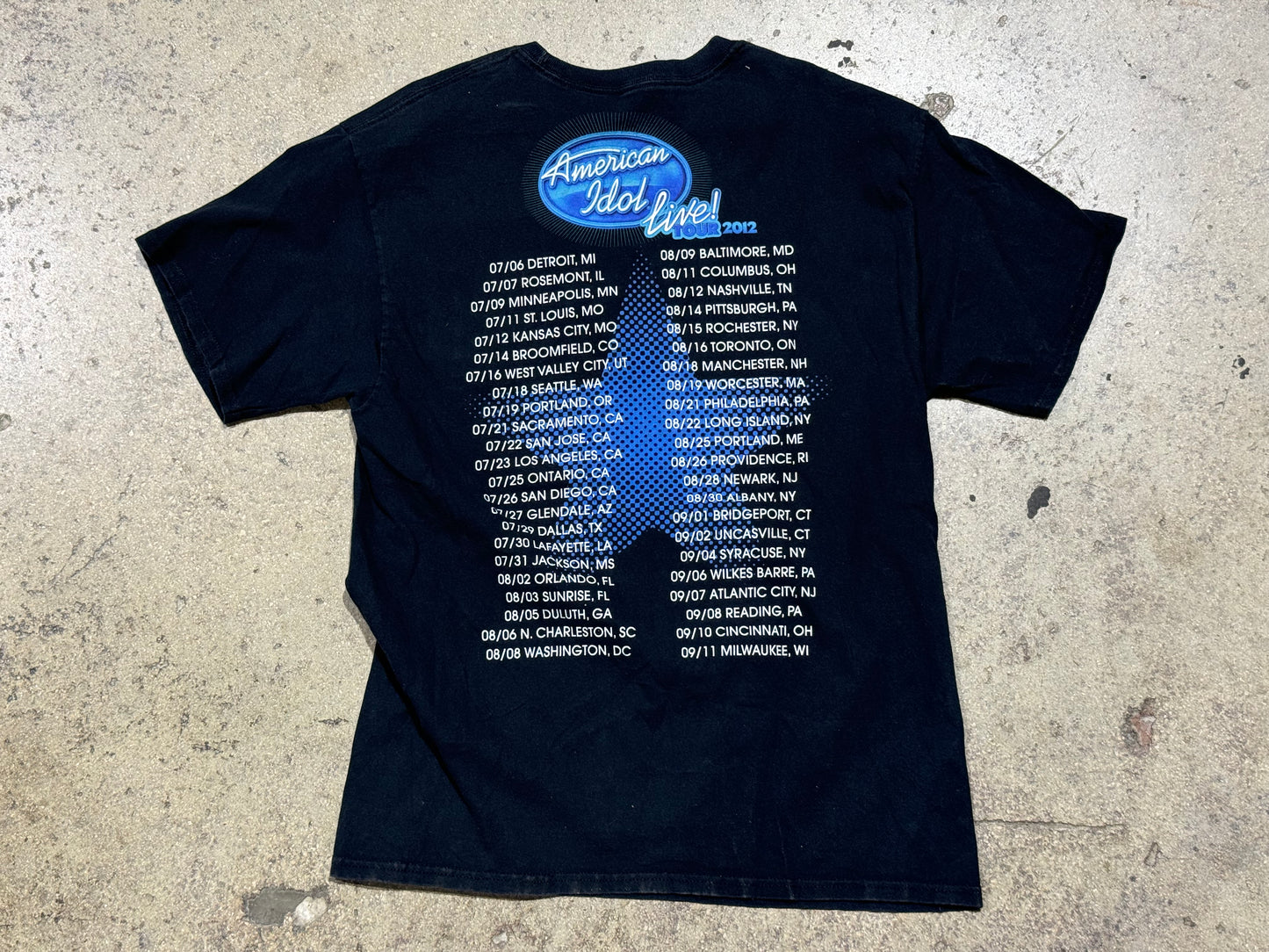 2012 American Idol Live Tour Tee - Black Size Large