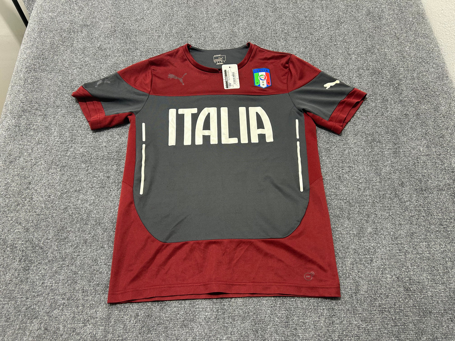 Puma Italy Soccer Jersey - Red/Gray Size Medium