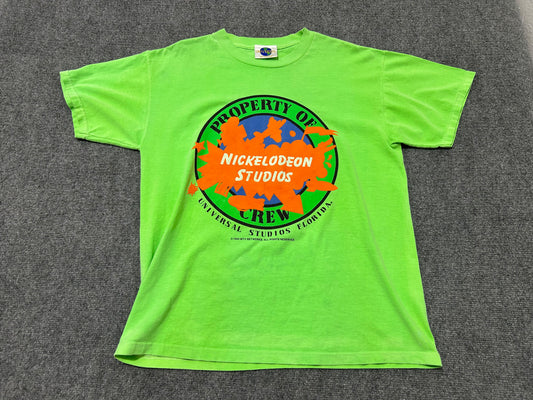 1990 Nickelodeon Studios Tee - Slime Green Size Large (21 x 27.5)