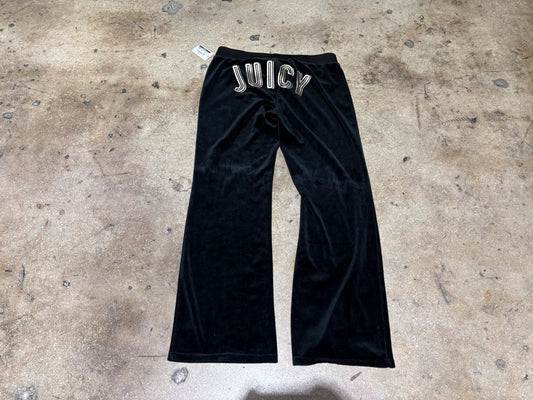 Juicy Couture Velour Butt Spellout Sweatpants - Black Size Large