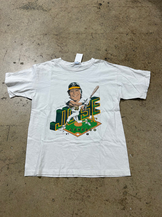1989 Jose Canseco Oakland Tee - White Size XL