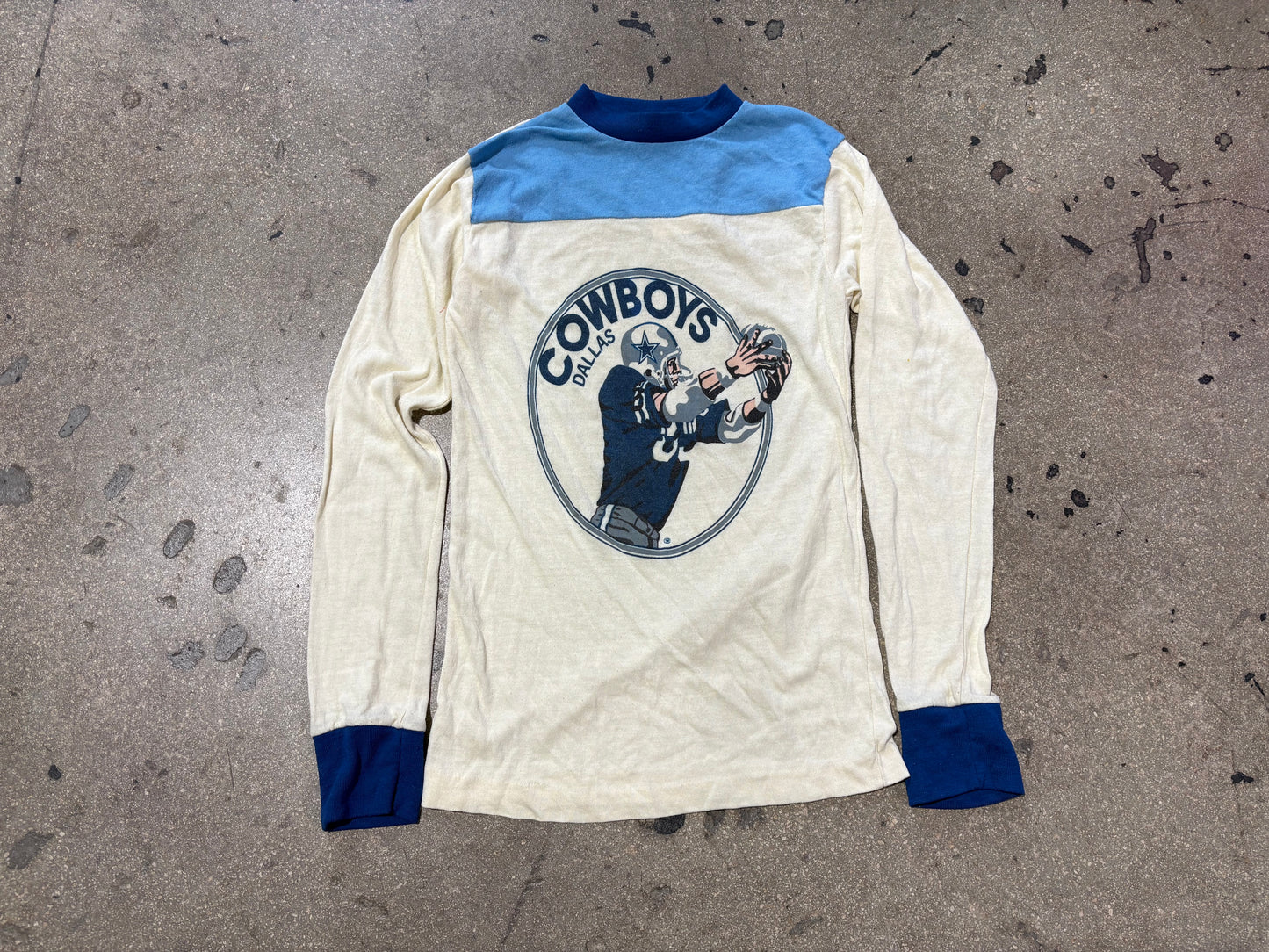 Dallas Cowboys Tri-Color Longsleeve - White/Blue Size Small