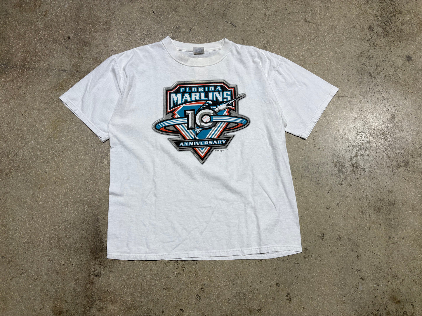 20003 Florida Marlins 10th Anniversary Tee - White Size XL
