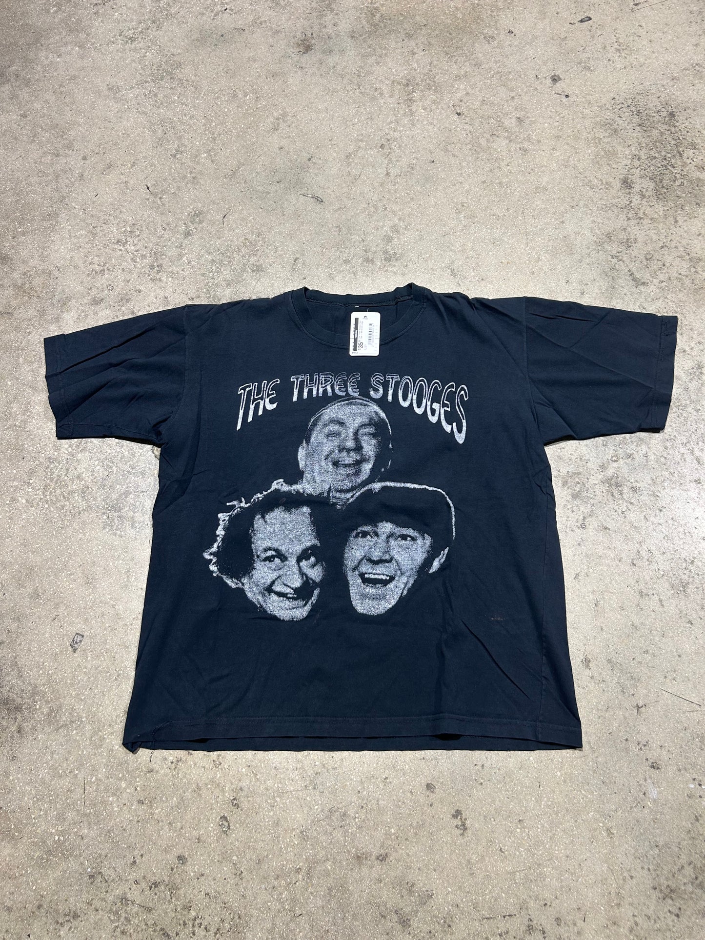 The Three Stooges Face Tee - Black Size Large
