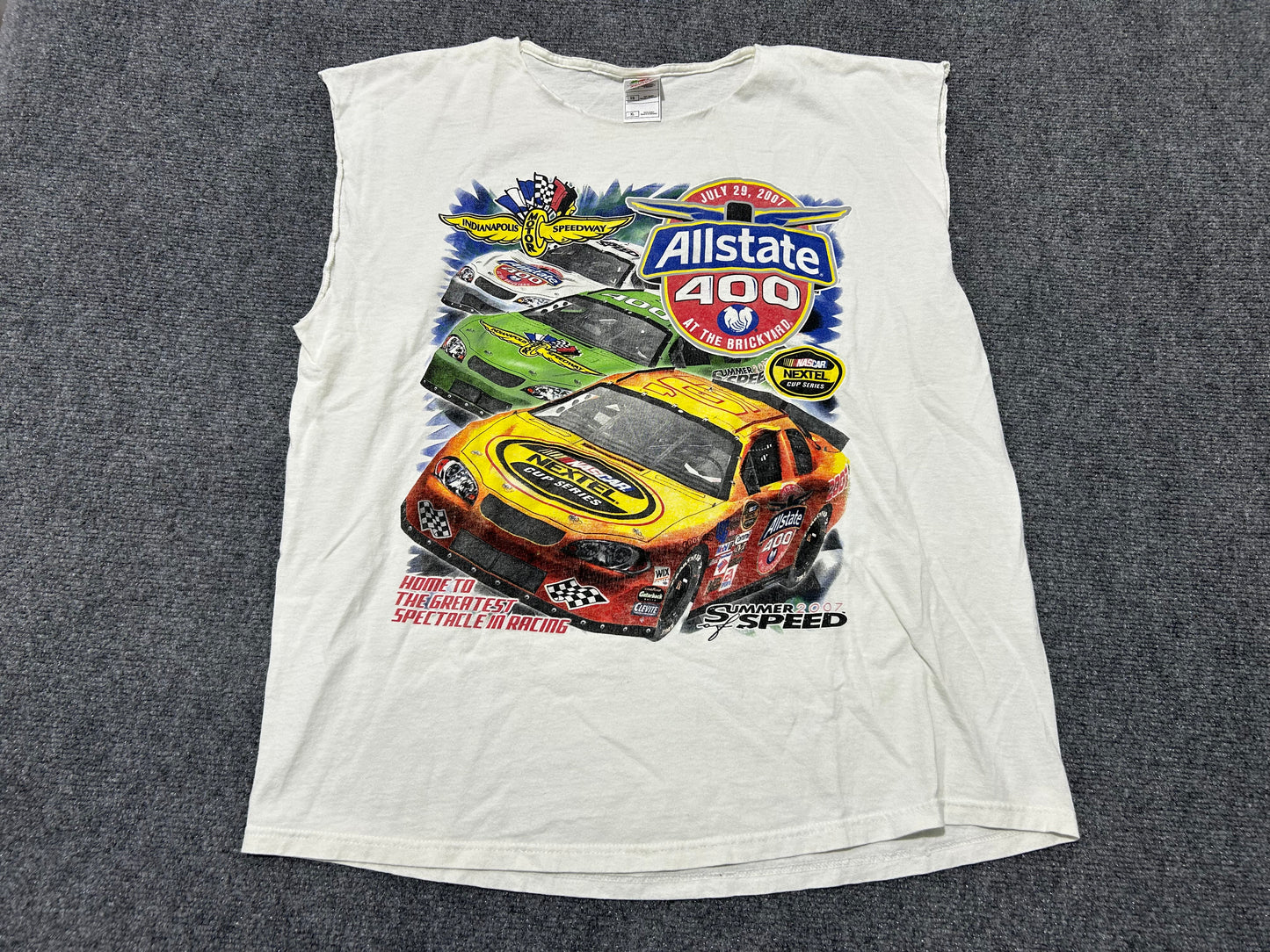 2007 Allstate 400 Cutoff Tee - White Size XL