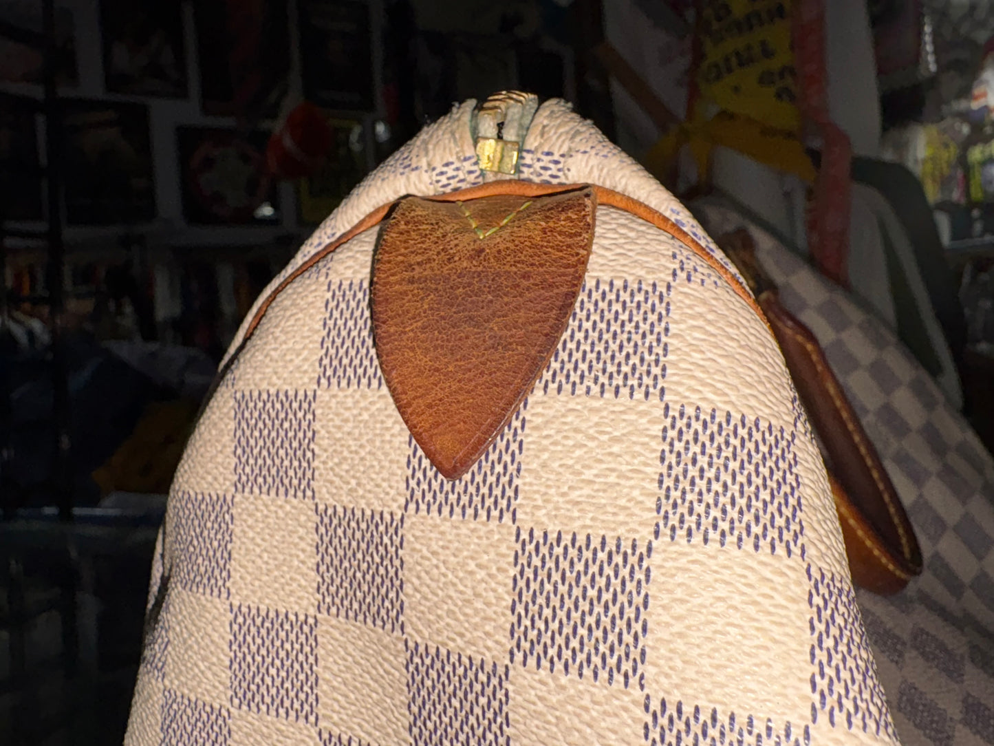 Louis Vuitton Speedy 30 Damier Azur Bag - White