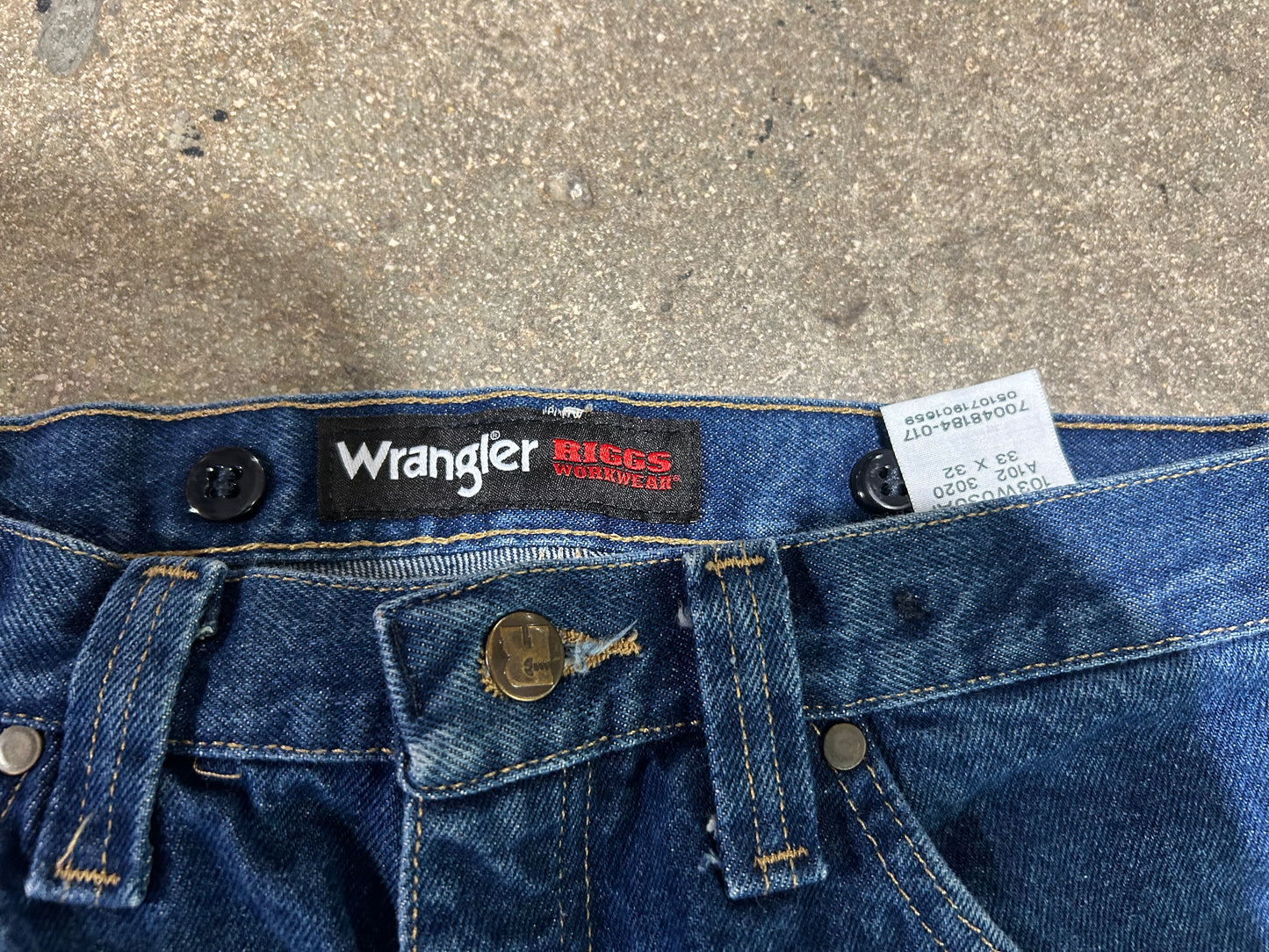Wrangler Riggs Double Knee Jeans - Blue size 33x32