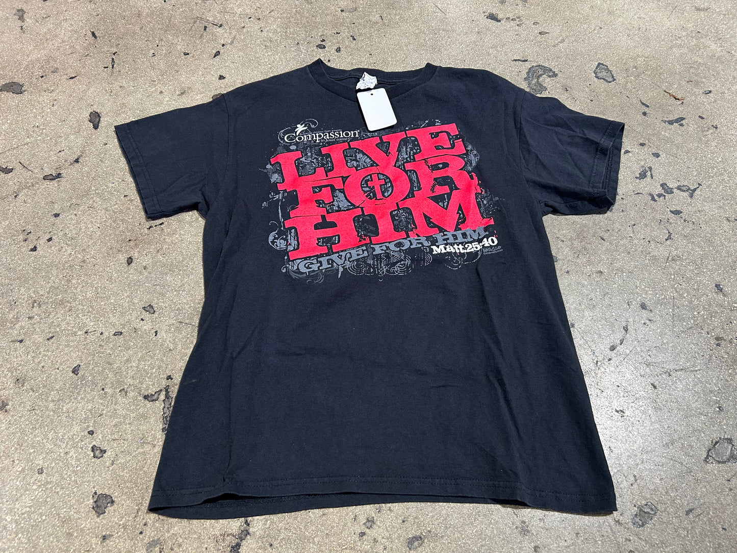 2009 Live For Him Tee - Black Size Medium