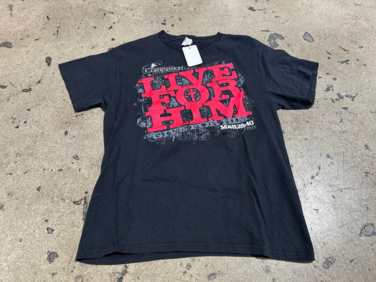 2009 Live For Him Tee - Black Size Medium