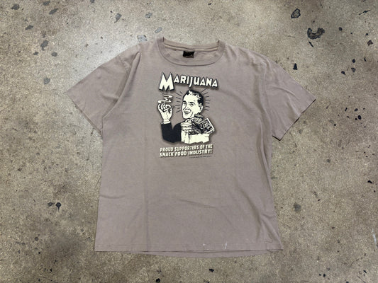 1998 Marijuana Support of Snacks Tee - Desert Tan Size XL
