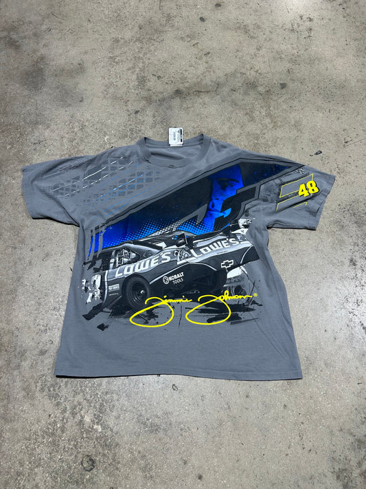2008 Jimmy Johnson Lowes Racing Team AOP Tee - Grey/Multi Size XXL