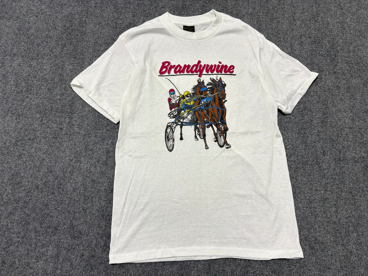 Brandywine Horse Racing Tee -White Size Large