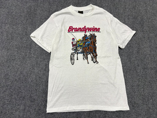 Brandywine Horse Racing Tee -White Size Large