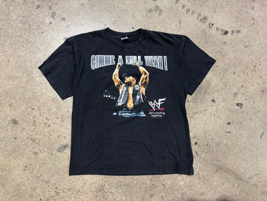 1998 WWF Stone Cold Gimme A Hell Yeah Tee - Black Size XL