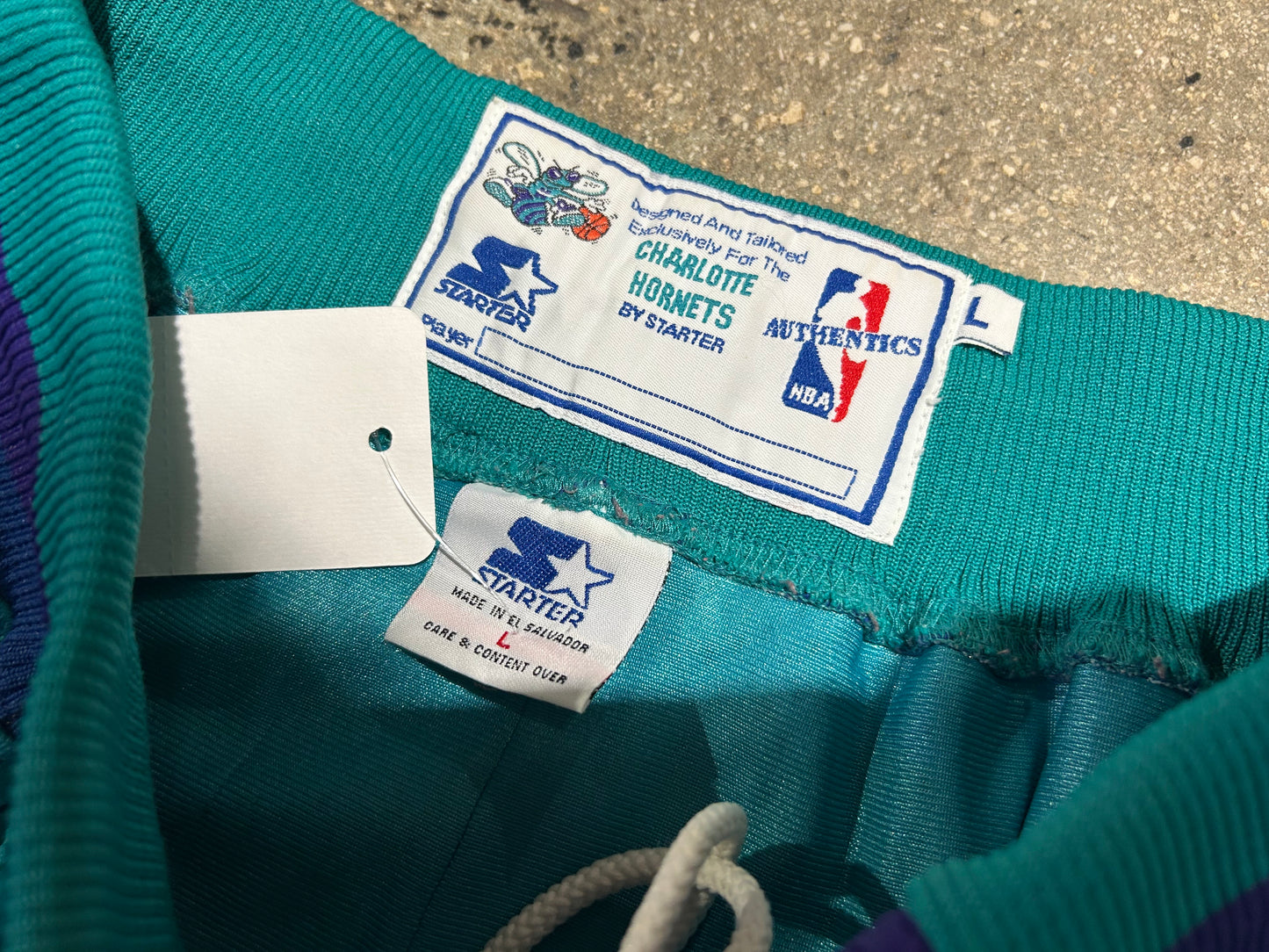 90s Charlotte Hornets Basketball Shorts - Teal/Purple Size Large
