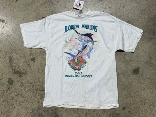 1993 Florida Marlins x Guy Harvey Inaugural Season Tee - White Size XL