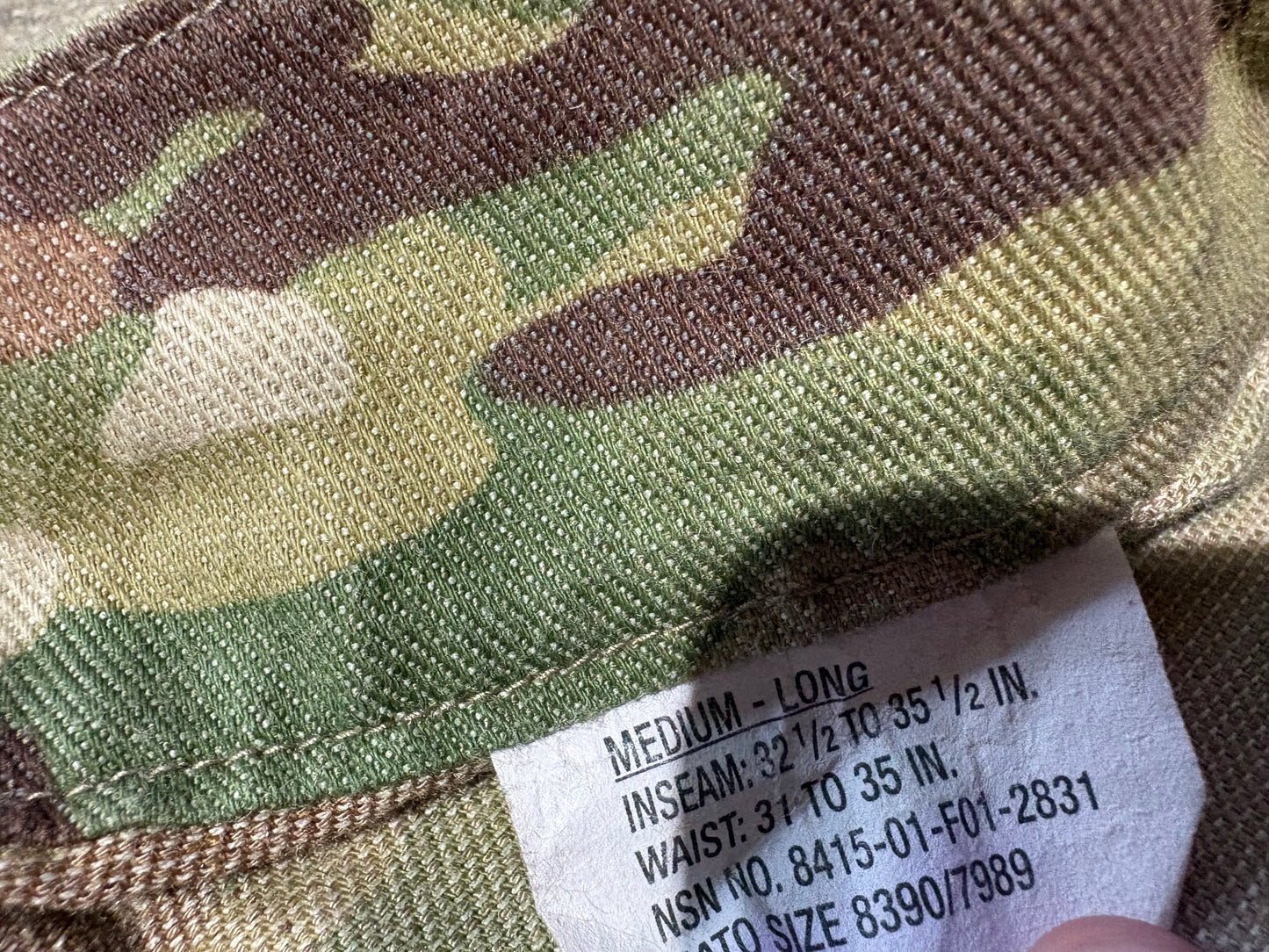 Military Camo Cargo Pants - Green Size Medium