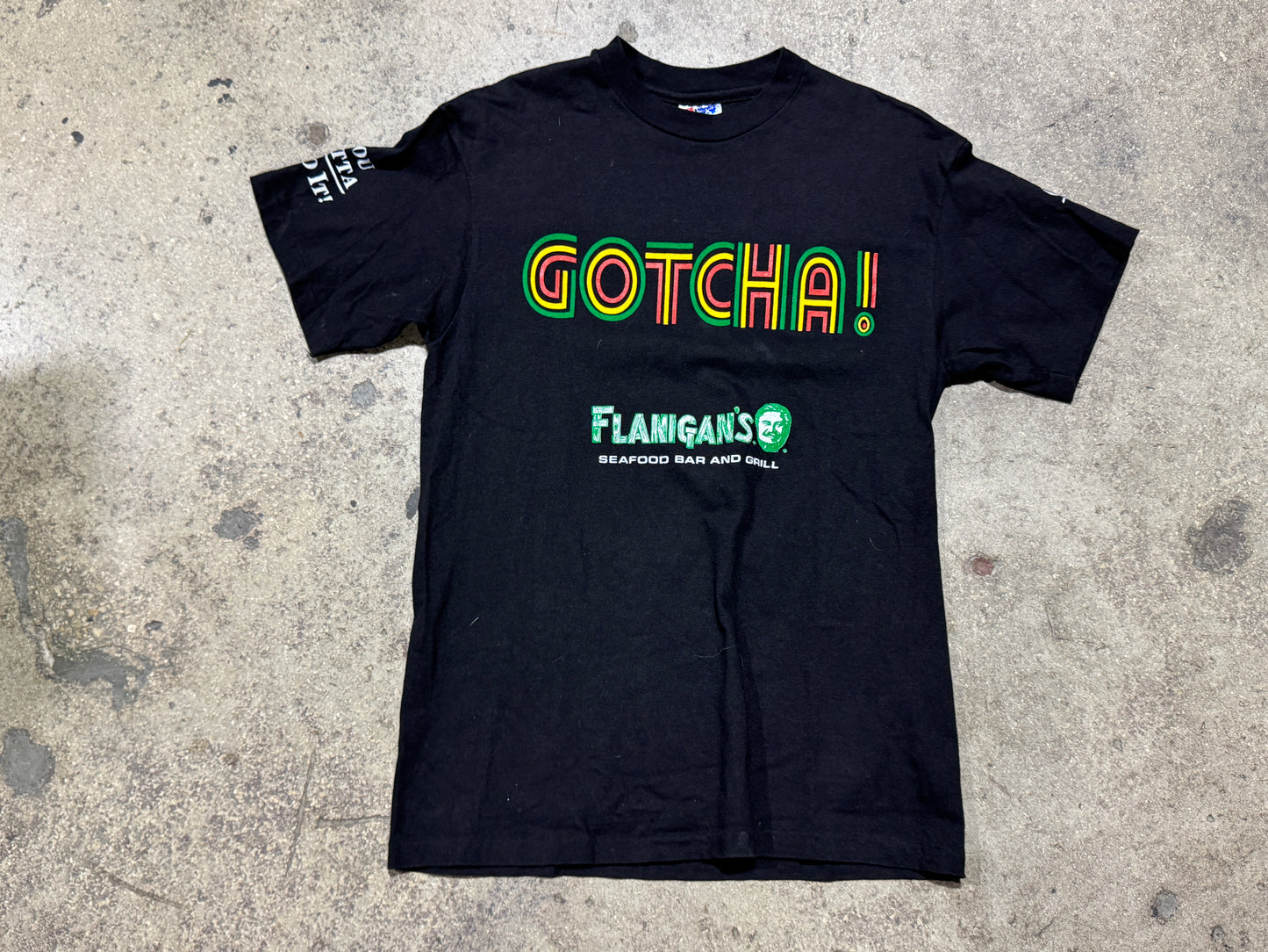 Flanigans Gotcha Tee - Black Size Medium