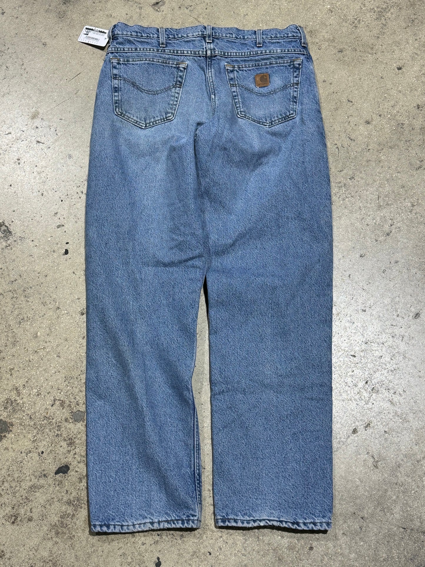 Carhartt Plaid Liner Denim - Light Wash Size 36x34