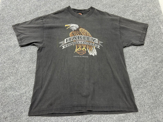 1999 Harley Davidson Doc's Eagle Tee - Faded Black Size XL