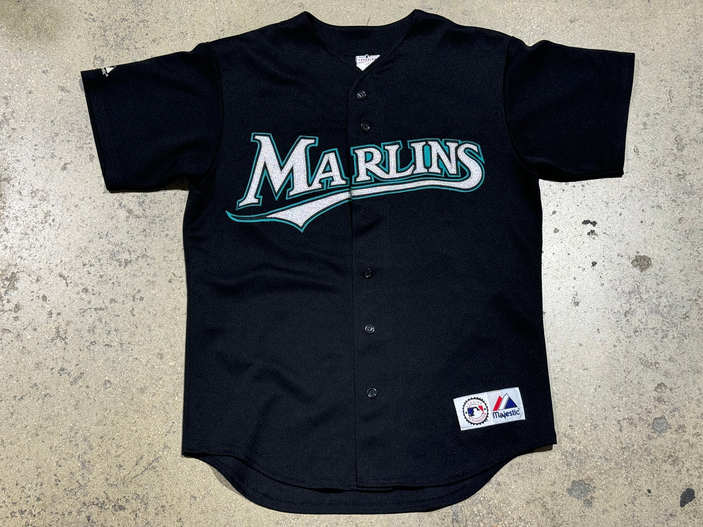 Majestic Florida Marlins Cabrera Jersey - Black Size Medium