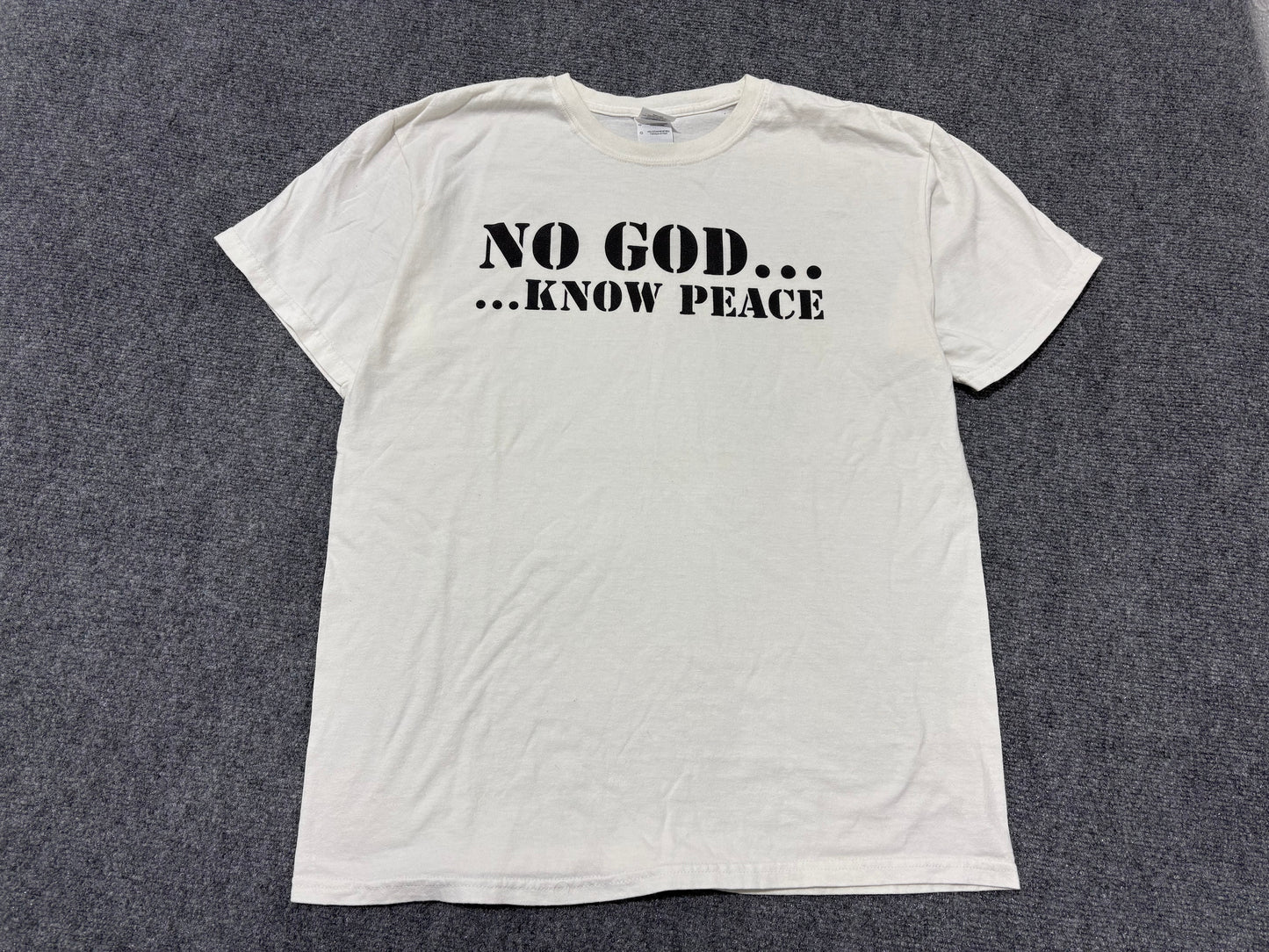No God Know Peace Tee - White Size Large