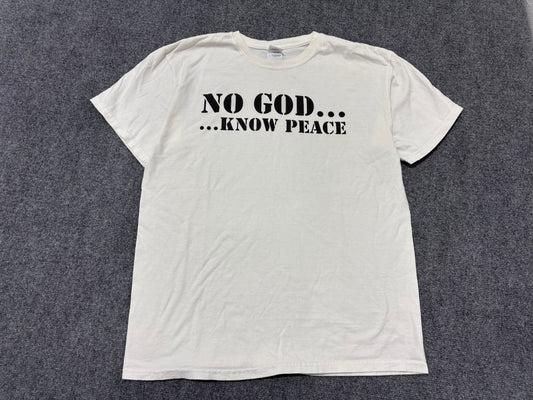 No God Know Peace Tee - White Size Large