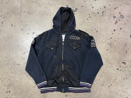 Coogi Embroidery Logo Hoodie - Black/Purple Size XL