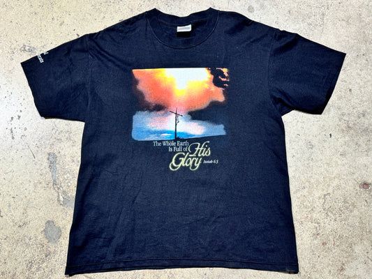 Whole Earth Full of his Glory Jesus Tee - Black Size Large