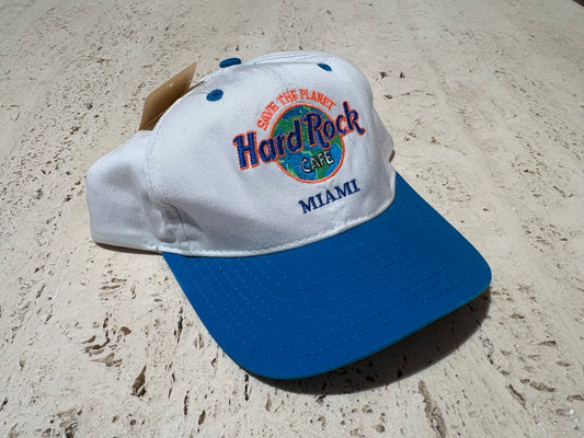 Miami Hardrock Cafe Hat - White/Blue