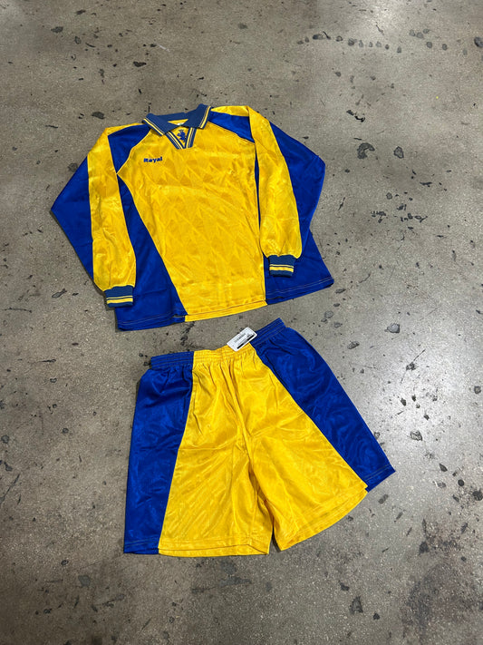 Soccer Long Sleeve Set - Gold/Blue Size Large