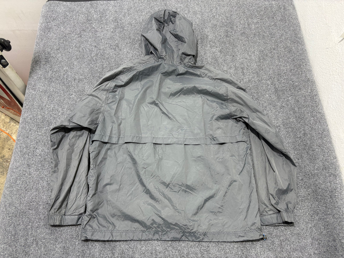 2000s Nike Kangaroo Pocket Windbreaker Jacket - Grey Size Large