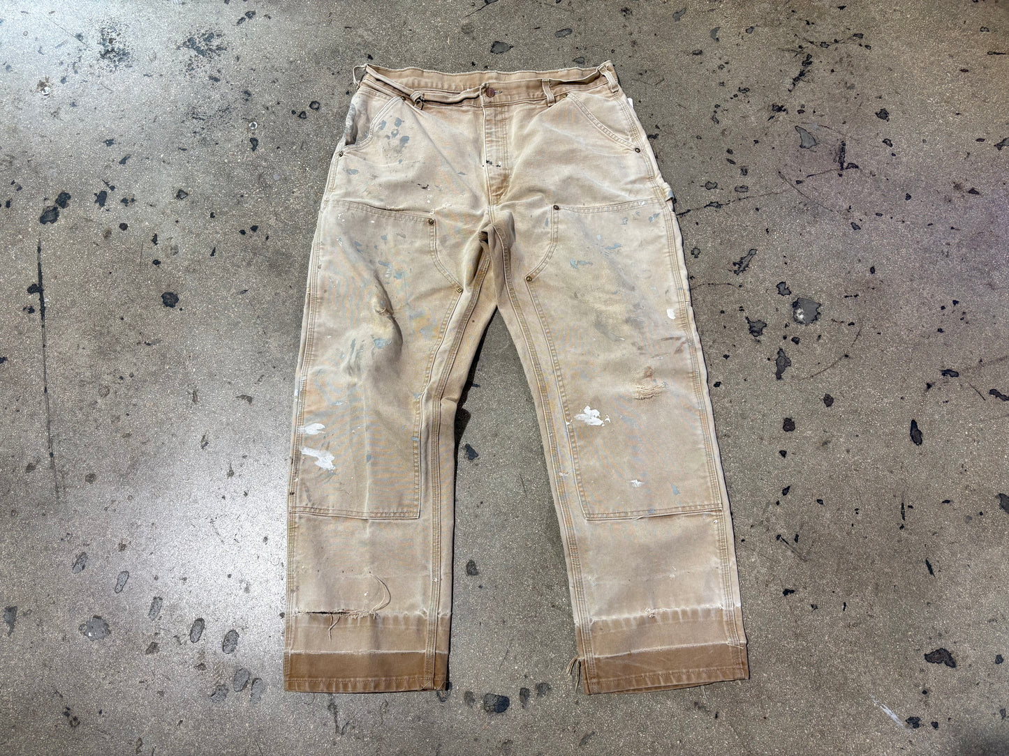Carhartt Double Knee Painted Pants - Light Khaki Size 36 x 30