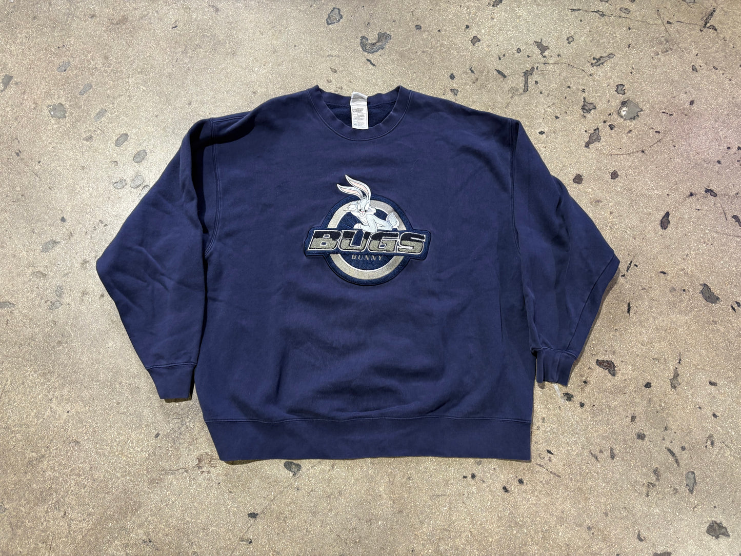 Bugs Bunny Embroidered Crewneck Sweatshirt - Navy Size XXL