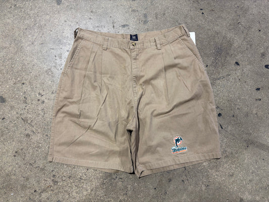 90s Lee Sport Miami Dolphins Chino Shorts - Khaki Size 36