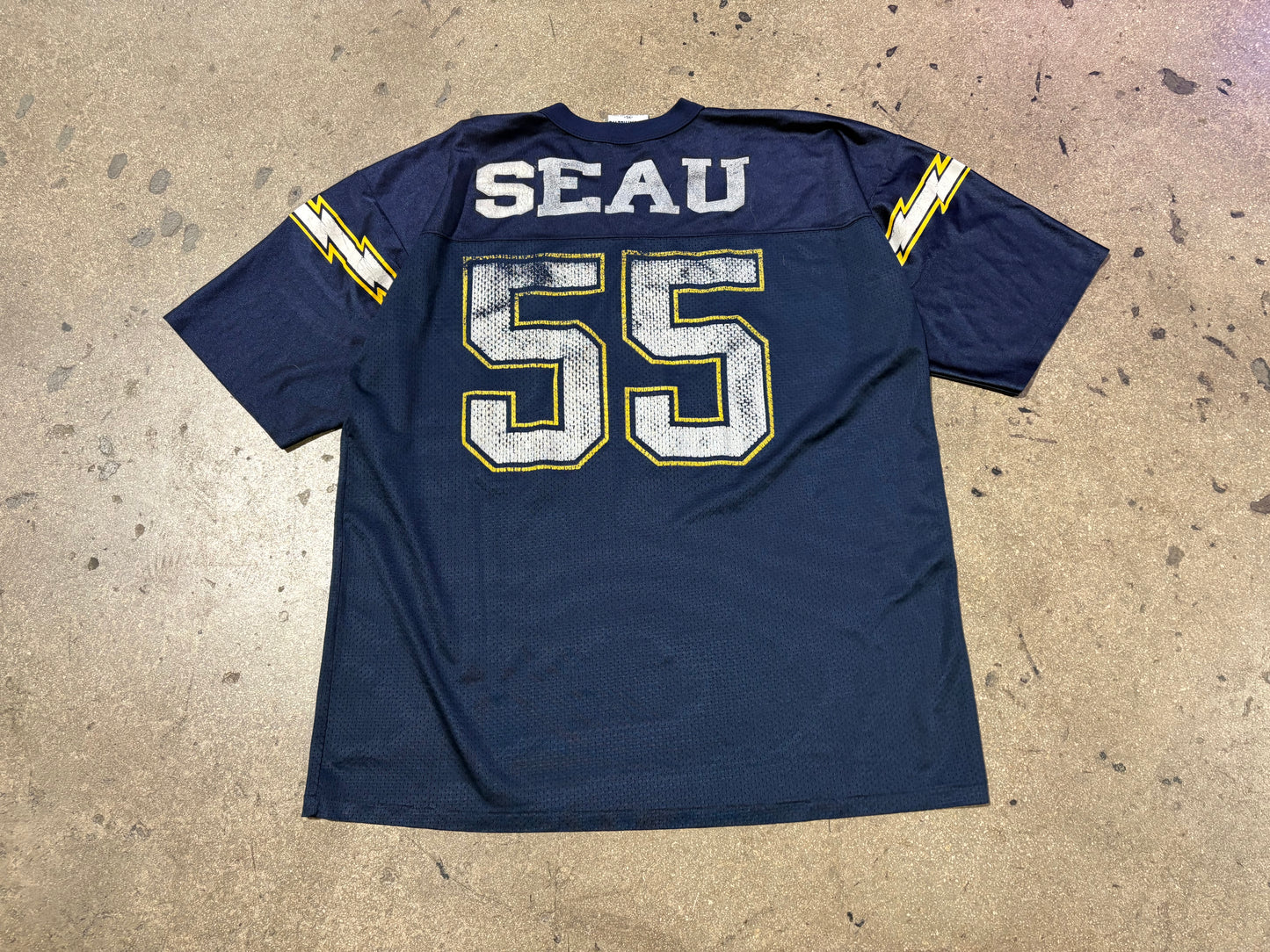 San Diego Chargers #55 Seau Jersey - Navy Size XL