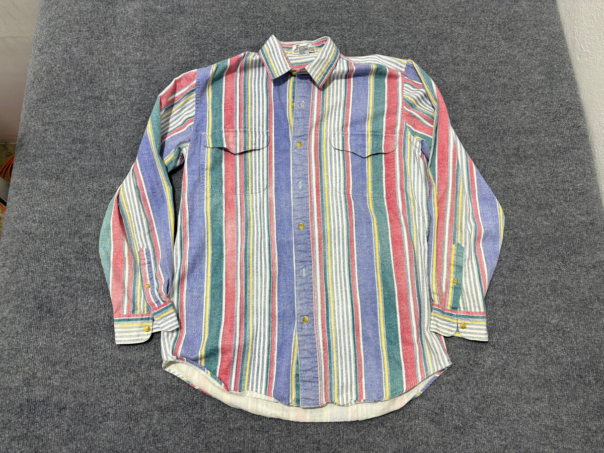 Impact Striped Button Up Shirt - Multicolor Size Large