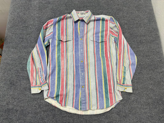 Impact Striped Button Up Shirt - Multicolor Size Large
