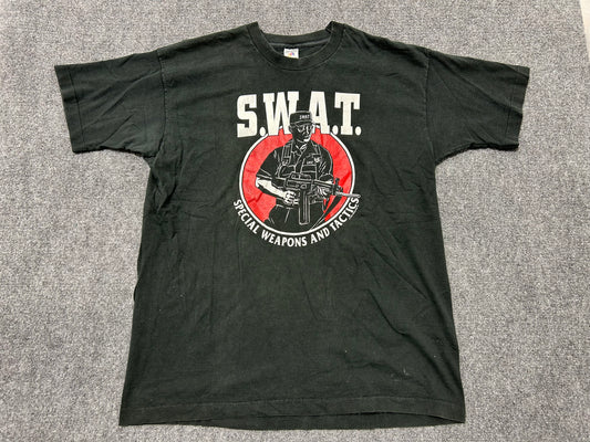 1992  SWAT Special Weapons and Tactics Tee - Black Size XL