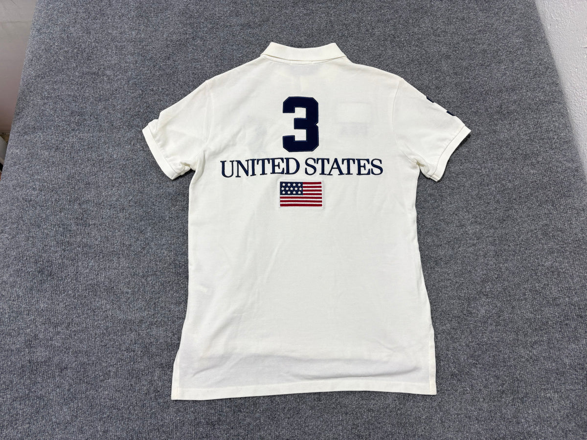 Polo Ralph Lauren #3 USA Polo Shirt - White Size Medium