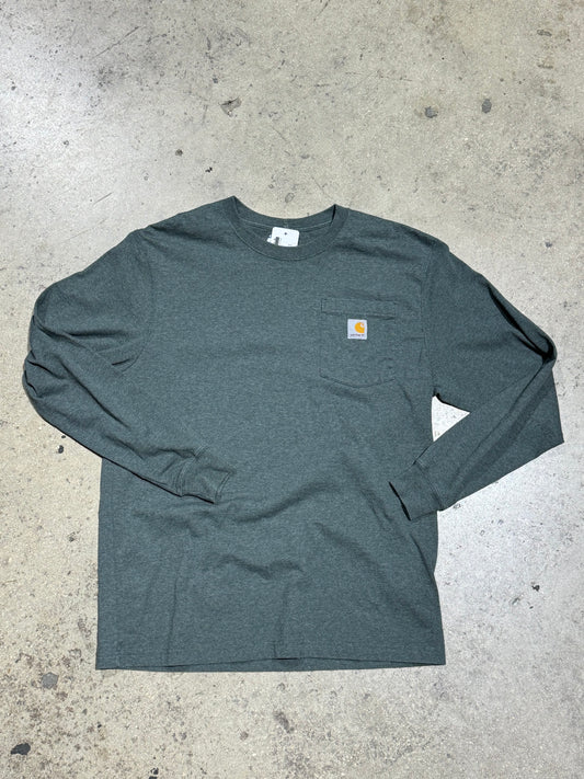 Carhartt Longsleeve Pocket Tee - Spruce Size Medium