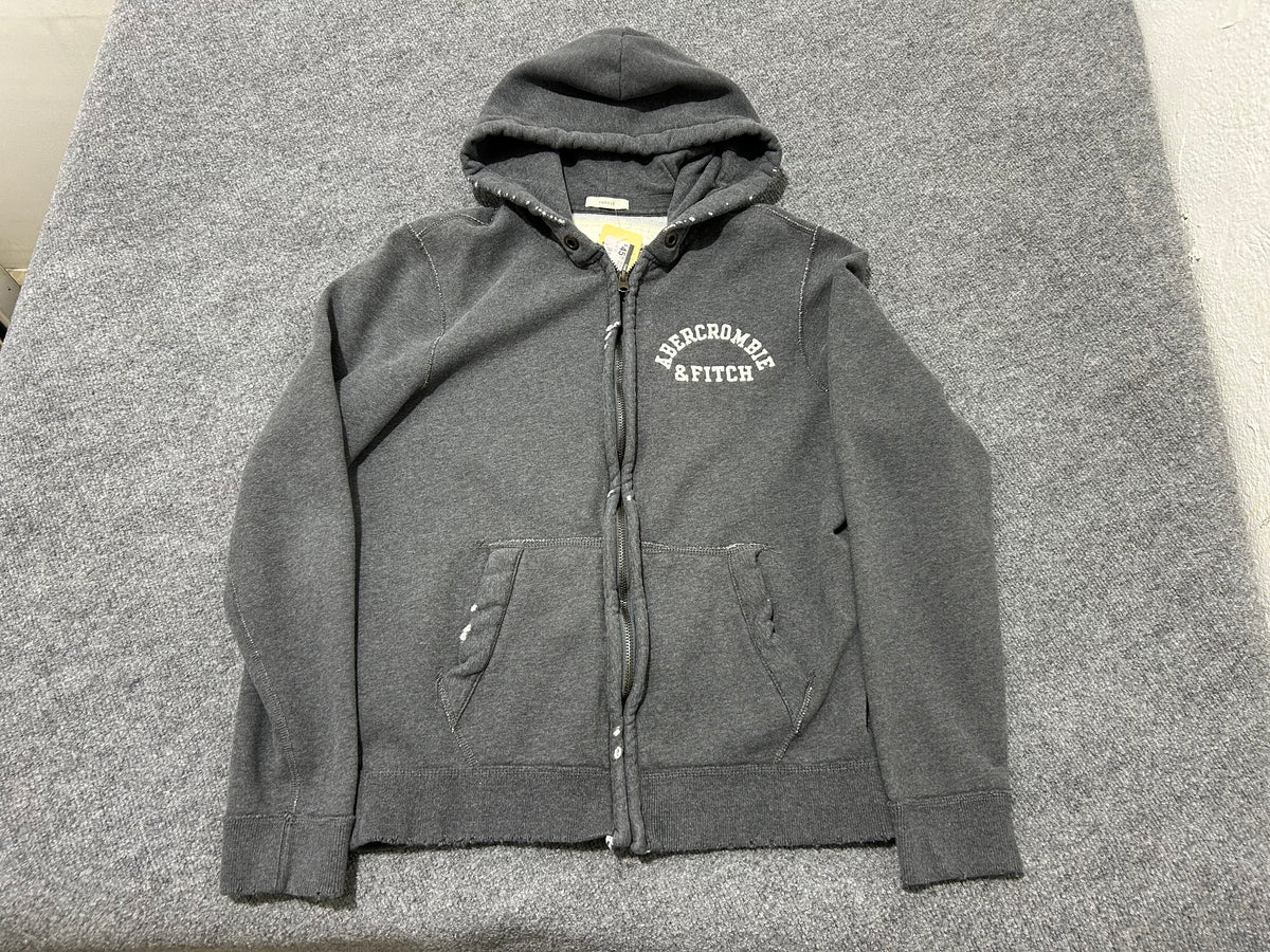 Abrecombie N Fitch Zip Up Hoodie - Gray Size Large